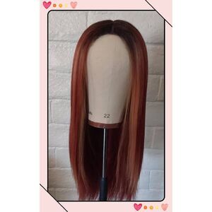 Gorgeous Burgundy & Copper 26" Multi Fiber Blend Wig